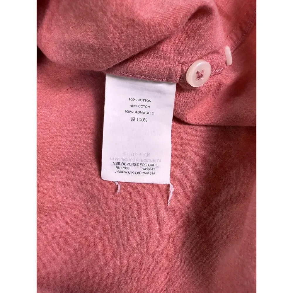 J.CREW SEWN FOR SLIM FIT 100% COTTON SHIRTING RED SHIRT SIZE XL D746